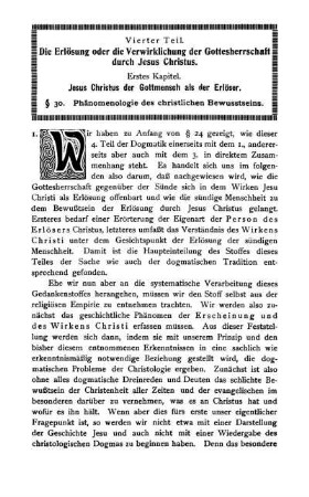§ 30. Phänomenologie des christlichen Bewusstseins