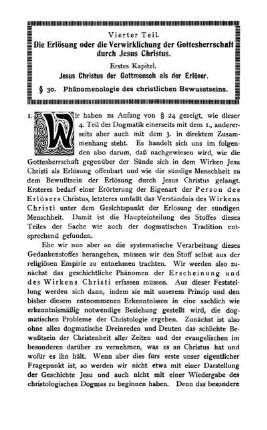 § 30. Phänomenologie des christlichen Bewusstseins