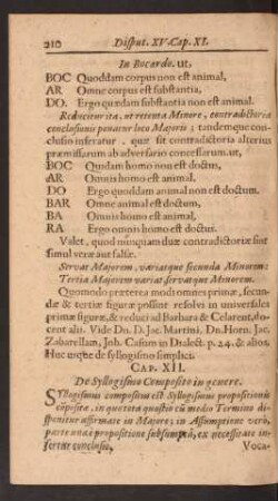 Cap. XII. De Syllogismo Composito in genere.