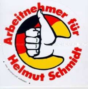 Aufkleber der SPD zur Bundestagswahl 1980