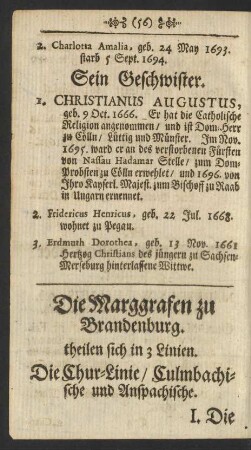 Die Marggrafen zu Brandenburg.