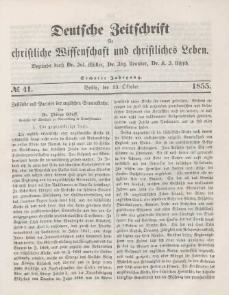 321-326 Zustände und Parteien der englischen Staatskirche