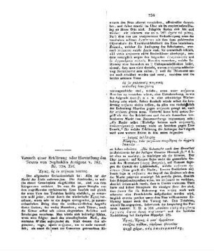 Versuch einer Erklärung oder Herstellung des Textes von Sophokles Antigone v. 782. Br. 778. Erf.