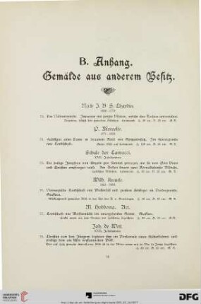 B. Anhang. Gemälde aus anderem Besitz (Nr. 73-98)