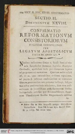 Sectio II, Docvmentvm XXVIII