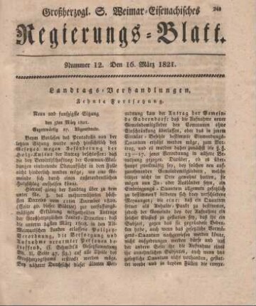 Nr. 12 : 16. März 1821