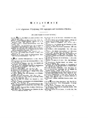 Verzeichnis der in der Allgemeinen Schulzeitung 1844 angezeigten und beurtheilten Schriften