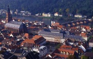 Heidelberg - Stadtübersicht : Stadtübersicht vom Schloss. Aufgenommen in Heidelberg 2001