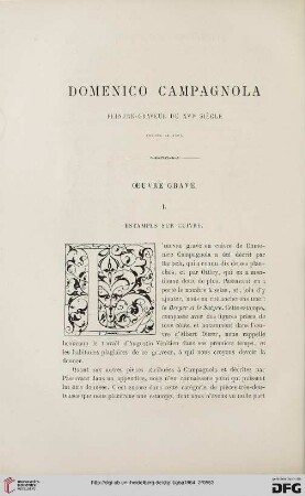17: Domenico Campagnola, [2], Œuvre gravé : Peintre-graveur du XVIe siècle