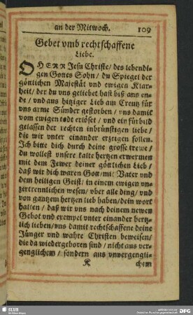 Gebet umb rechtschaffene Liebe