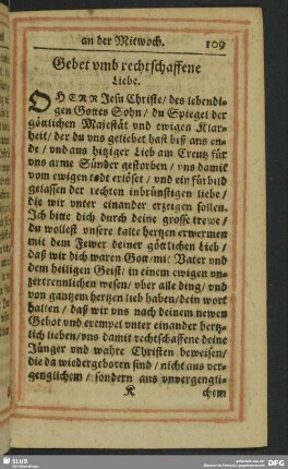 Gebet umb rechtschaffene Liebe