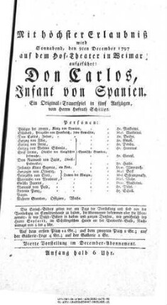 Don Carlos, Infant von Spanien