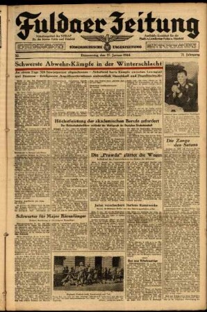 Ausgabe vom Donnerstag, den 27. Januar 1944.