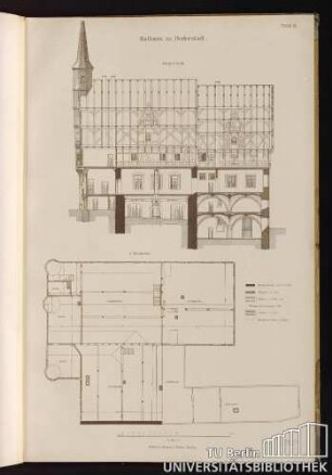 Tafel 8. Rathaus zu Duderstadt. Längsschnitt / 2. Stockwerk.