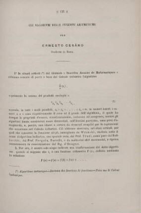 Gli algoritmi delle funzioni aritmetiche.