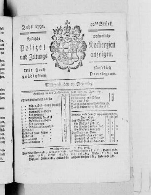 52tes Stück., Ausgabe vom 28. Dezember 1791