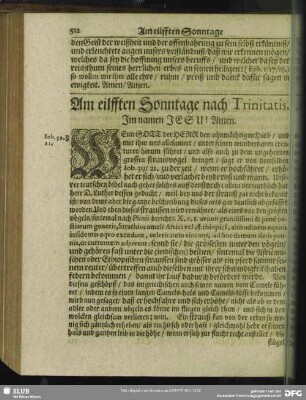 Am eilfften Sonntage nach Trinitatis