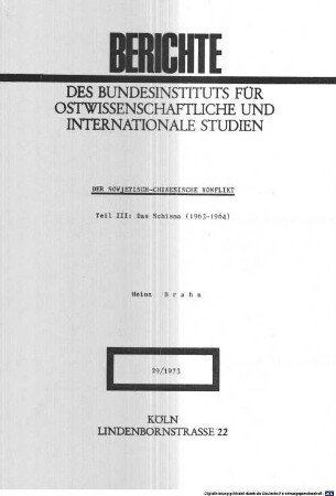 Der sowjetisch-chinesische Konflikt, 3. Das Schisma : 1963 - 1964