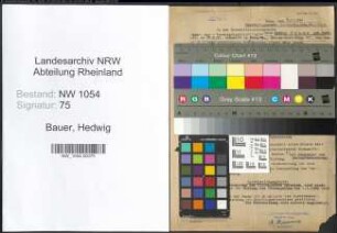 Entnazifizierung Hedwig Bauer , geb. 27.05.1891 ()