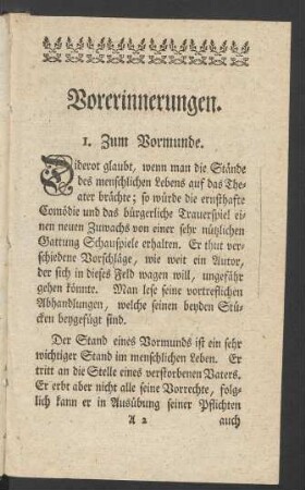 Vorerinnerungen