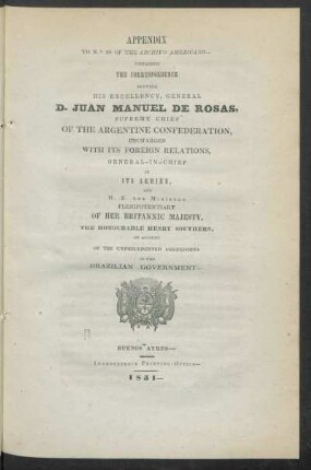 Appendix to N.° 26 of the Archivo americano