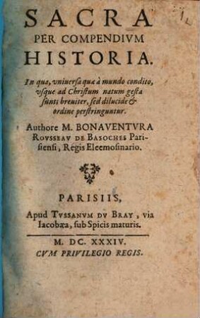 Sacra per Compendium Historia