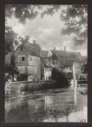 Schlossgraben, Blick auf die Häuser der Bruchstraße. Detmold. Blickrichtung Westen