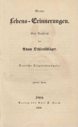 Band 2: Meine Lebens-Erinnerungen
