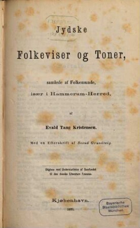 Jyske Folkeminder, især fra Hammerum-Herred, 1