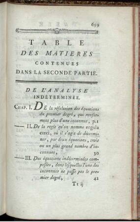 Table des Matieres Contenues Dans La Seconde Partie.