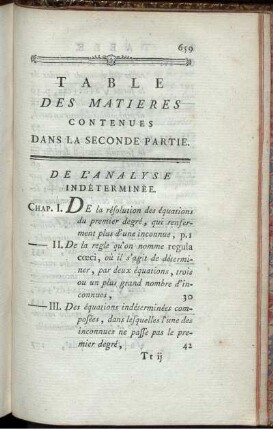 Table des Matieres Contenues Dans La Seconde Partie.