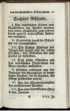 Sechster Abschnidt.