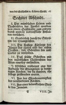 Sechster Abschnidt.