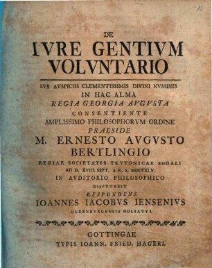 De Ivre Gentivm Volvntario