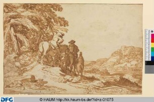 Drei Reiter am Waldrand