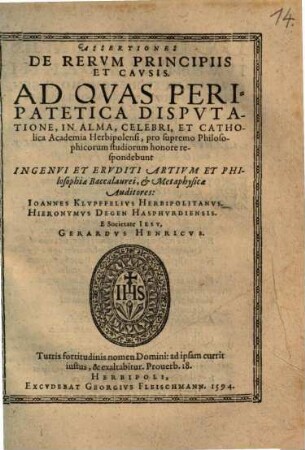 Assertiones De Rervm Principiis Et Cavsis