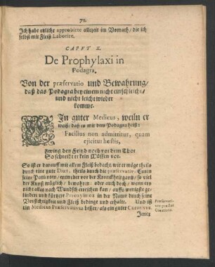 Caput X. De Prophylaxi in Podagra.