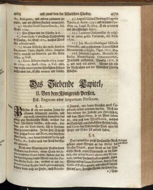 Das Siebende Capitel, II. Von dem Königreich Persien. Lat. Regnum oder Imperium Persicum.