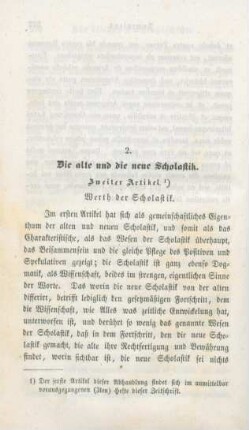 578-620 Die alte und die neue Scholastik : zweiter Artikel: Werth der Scholastik