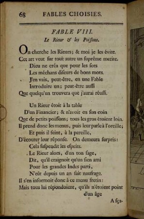 Fable VIII. Le Rieur & les Poissons. - Fable XVII. L`Ane & le Chien.