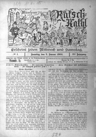 Münchener Ratsch-Kathl : nun "Münchener Lokal-Anzeiger". 1904 = Jg. 16