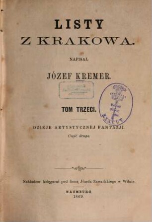 Listy z Krakowa, 3,2