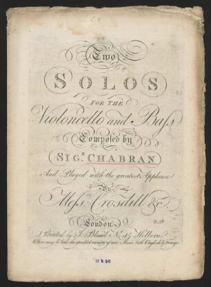 Two solos for the violoncello and bass