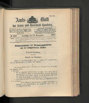 No. 287, 11. November 1917