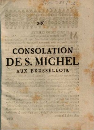 Consolation des S. Michel aux Brusselois