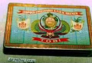 Blechdose für 25 Stück Zigaretten"LEOPOLD ENGELHARDT G.M.B.H. BREMEN TOBI"
