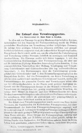 225-230, Der Entwurf eines Verwahrungsgesetzes