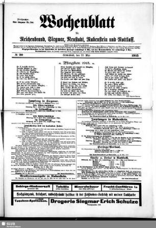 Wochenblatt für Reichenbrand, Siegmar, Neustadt, Rabenstein und Rottluff