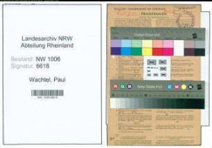 Entnazifizierung Paul Wachtel , geb. 14.10.1909 (Kaufmann)