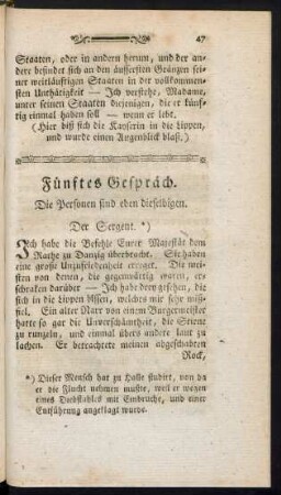 Fünftes Gespräch.